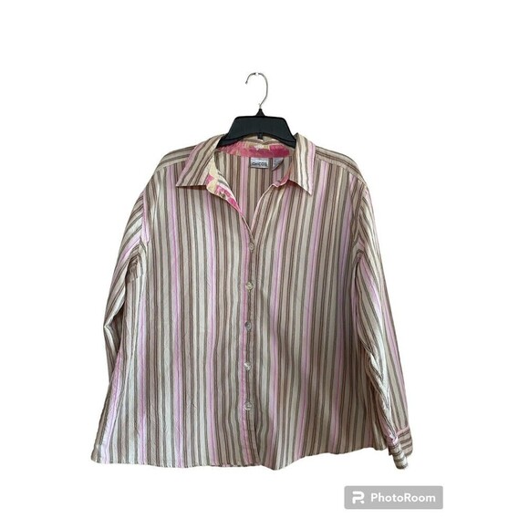 Chicos Pink Stripped Shirt. Sz.3 = XL 16 - Picture 1 of 5